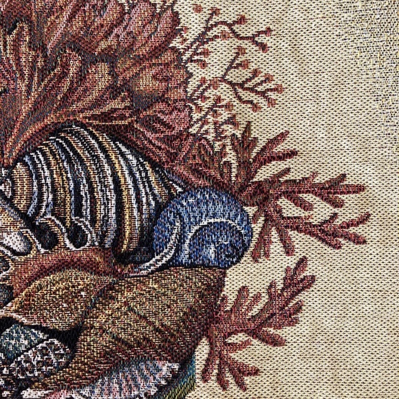 SEASHELL By The Sea Tapestry Wall Hanging w/Wood Rod by Susan Welsh BEACH OCEAN - Picture 8 of 12